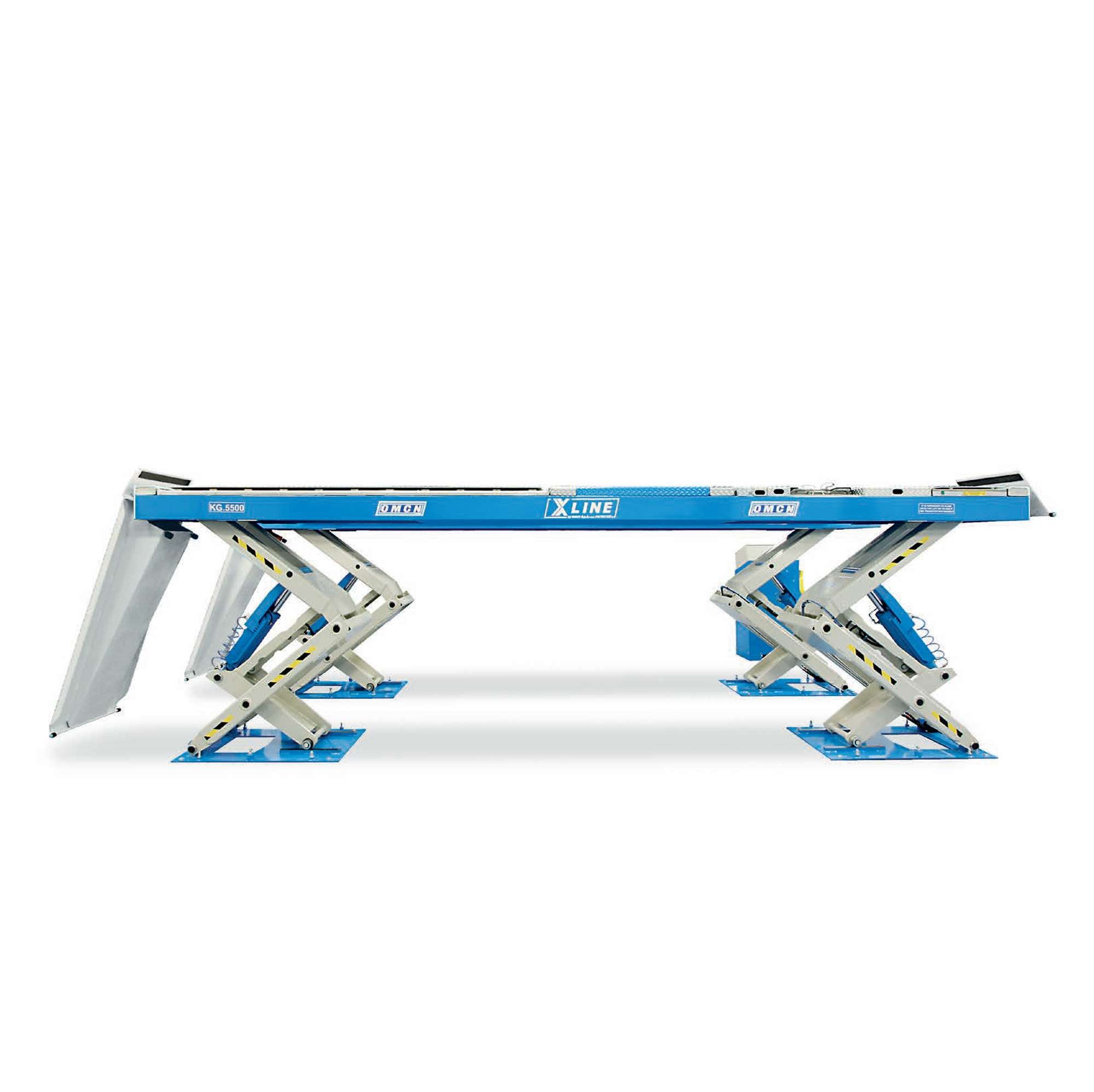 Electro-hydraulic X-LINE 5500 kg capacity with 4000 kg capacity lift table with play detector OMCN