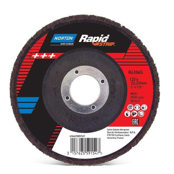 Rapid Strip Discs with backing 115x22mm Extra Coarse Black - Norton