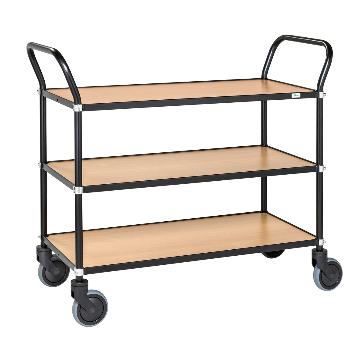 Eleganter Servierwagen LxBxH 1100 x 430 x 940mm 4 Lenkrollen 125mm Kongamek