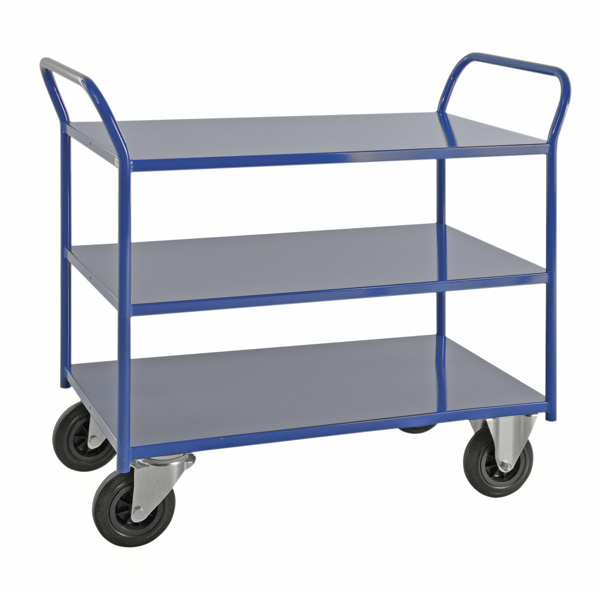Regalwagen 3 Ebenen, vollverschweißt Blau mit Bremse - KM4169-BB Kongamek