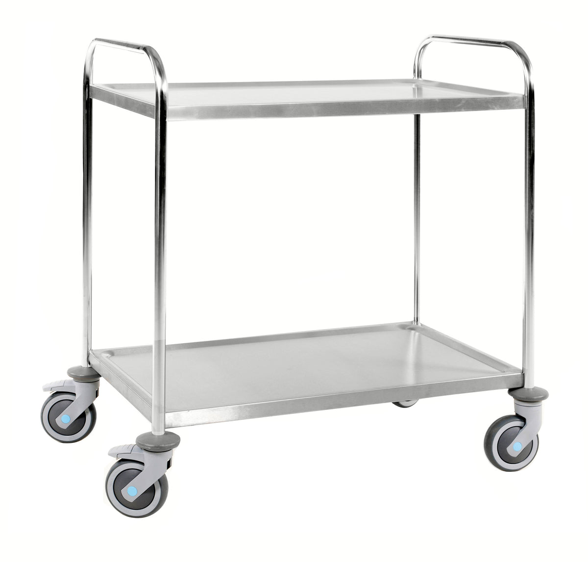 Edelstahlwagen 4 Lenkrollen 2 mit Bremsen 910 x 590 x 965 Kongamek