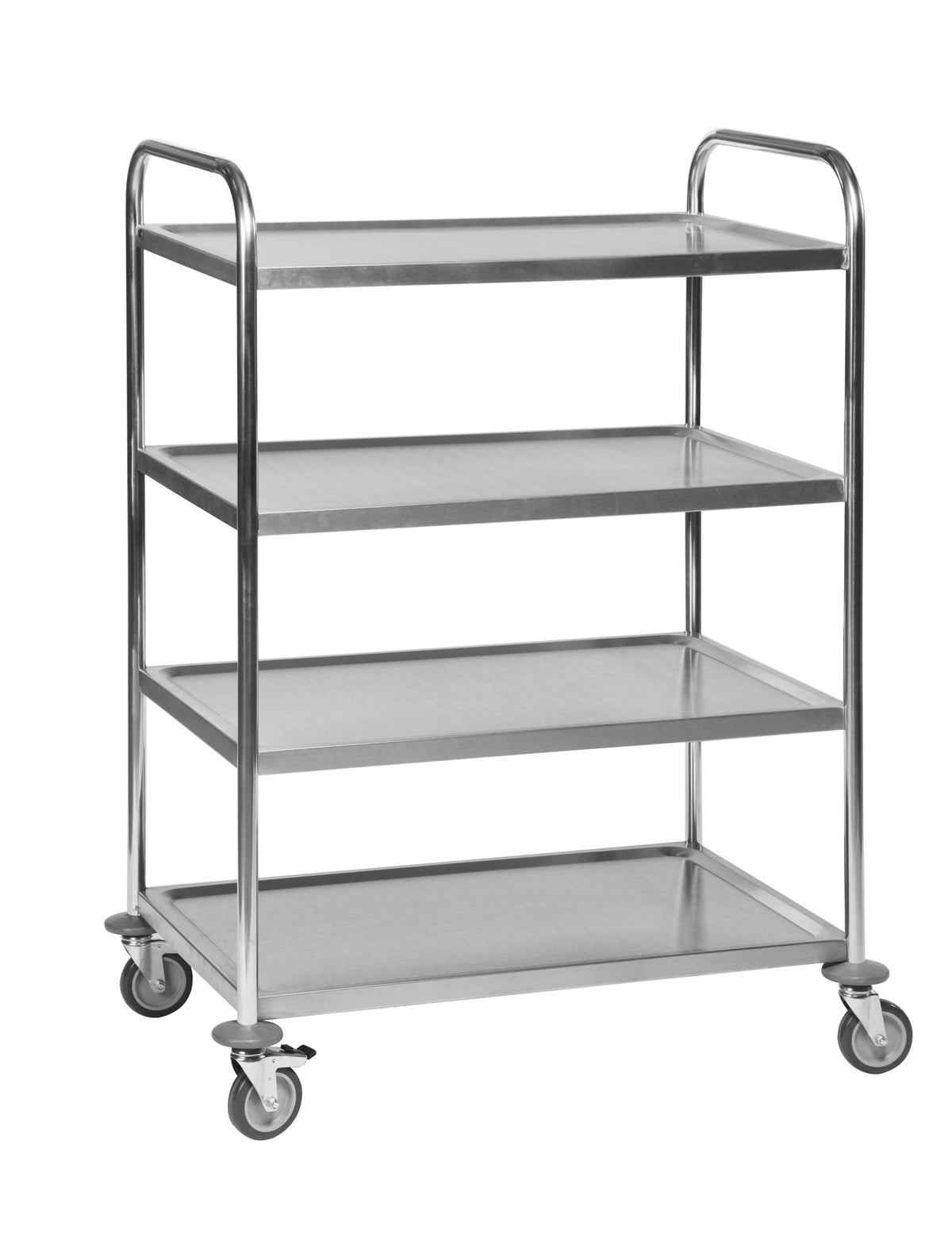 Edelstahlwagen 4 Lenkrollen 2 mit Bremsen 910 x 590 x 1260 Kongamek