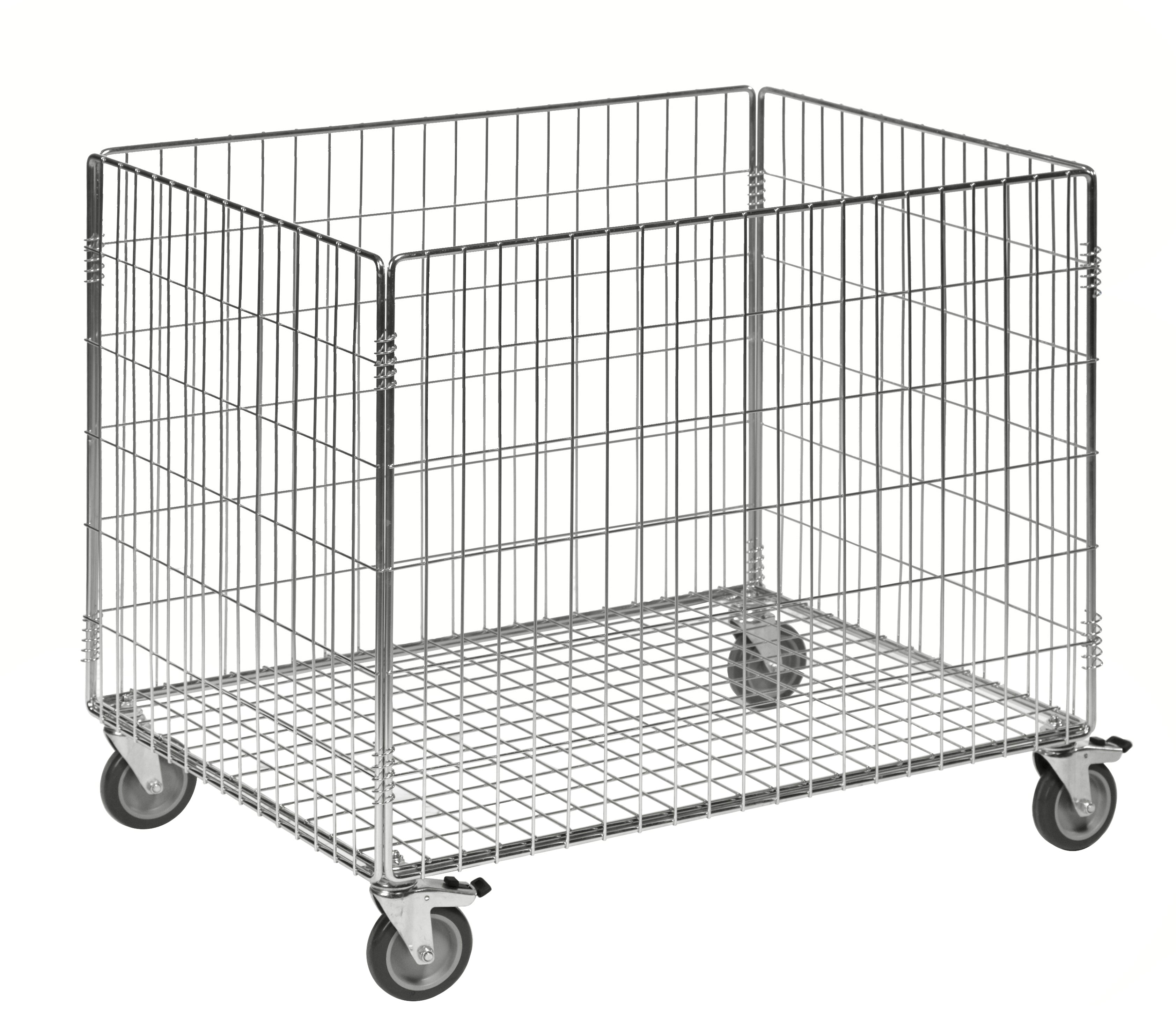 Mesh trolleys with electro galvanized brake 830 x 630 x 735 Kongamek