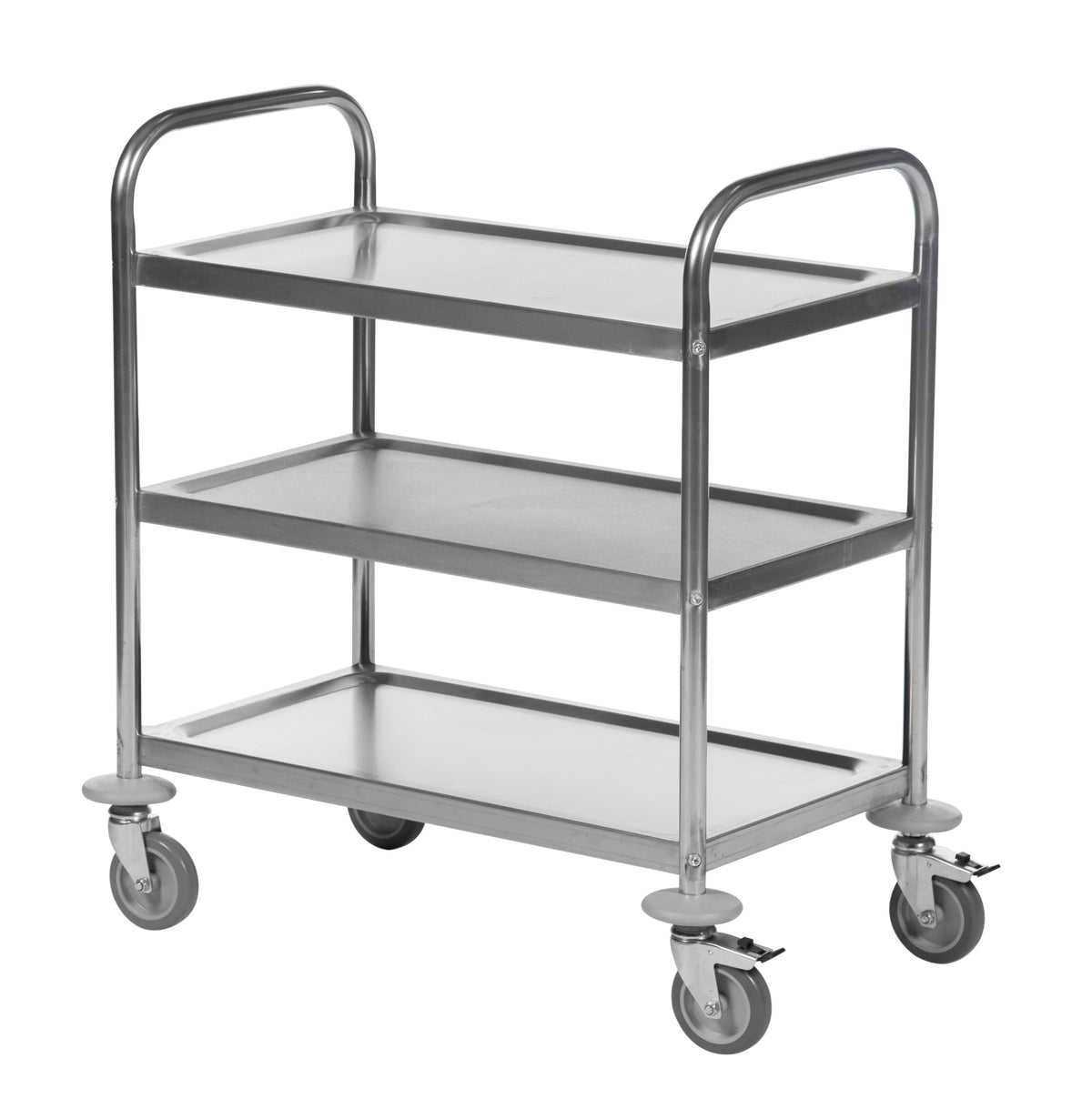 Edelstahl-Servierwagen mit drei Ablagen 710 x 400 x 805 Kongamek