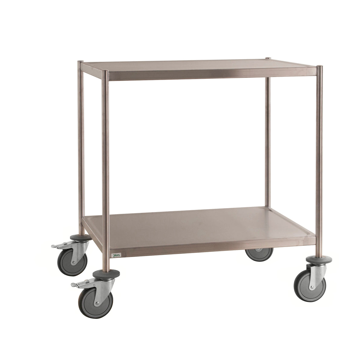 Two-shelf stainless steel trolleys with brake 825 x 575 x 900 Kongamek
