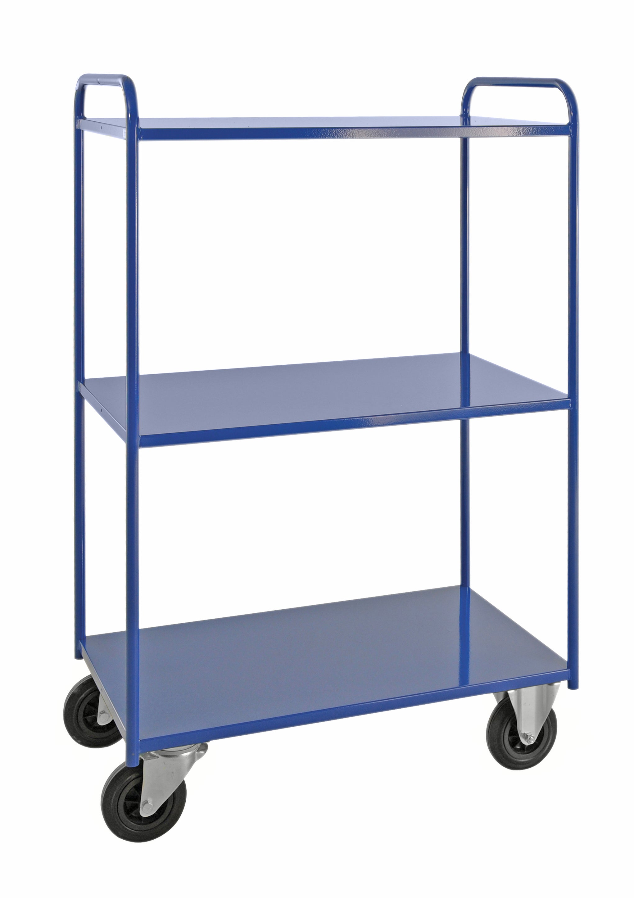 Shelf trolley 3 levels, fully welded Blue with brake - KM4144-BB Kongamek