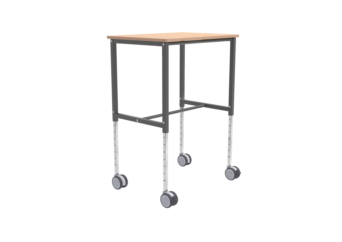 Buchen / Dunkelgrau Rollentisch, höhenverstellbar LxBxH (mm) 800x570x720