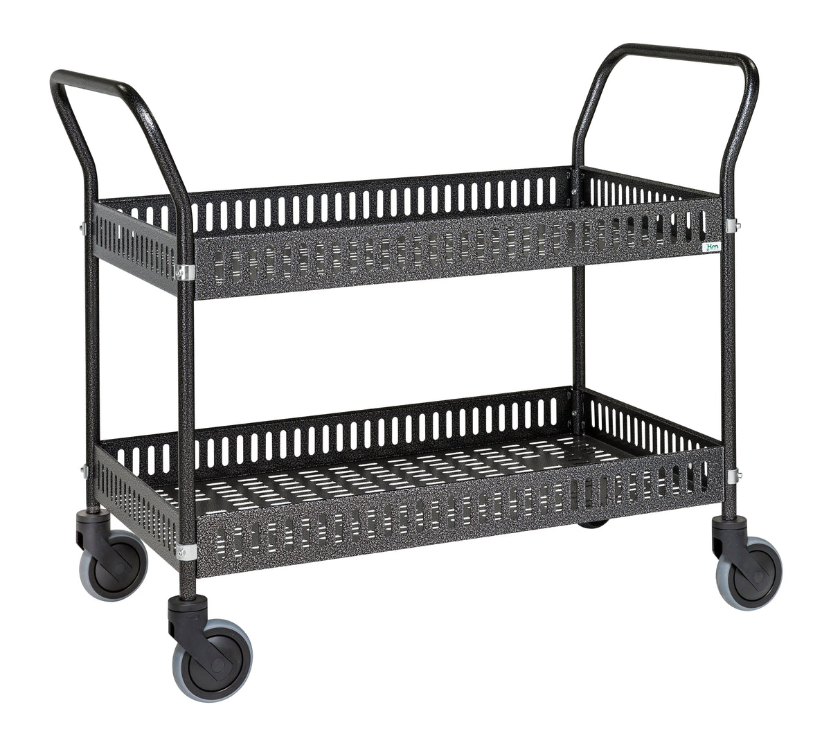 Tischwagen mit Seitenleiste, Randhöhe 90 mm, LxBtxH 1130 x 550 x 940 mm – Kongamek