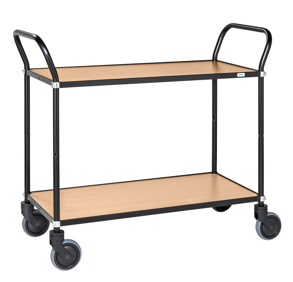 Eleganter Trolley, B x T x H 1100 x 430 x 940 mm, 4 Lenkrollen, 125 mm, Kongamek