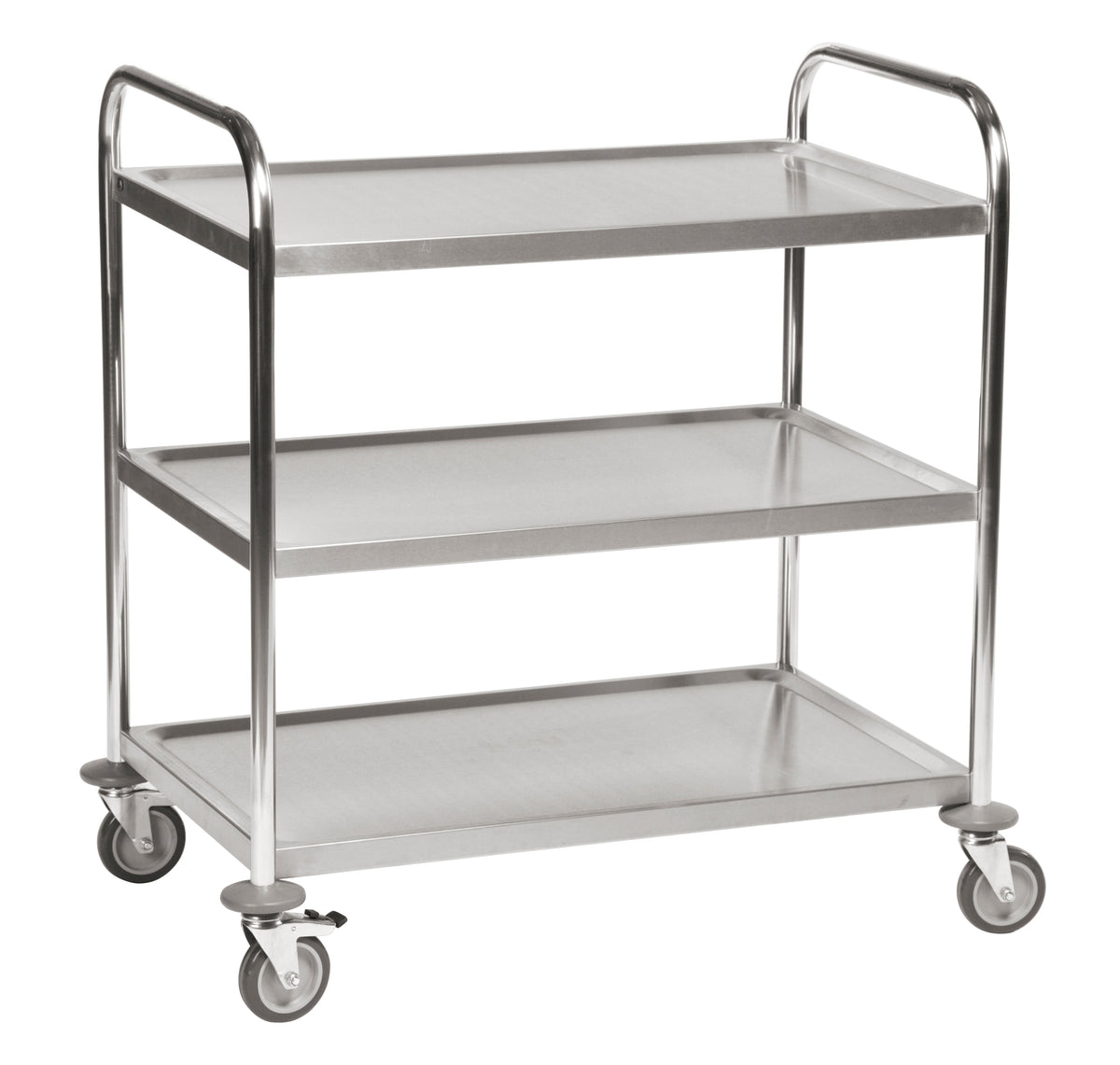 Edelstahlwagen 4 Lenkrollen 2 mit Bremsen 910 x 590 x 940 Kongamek