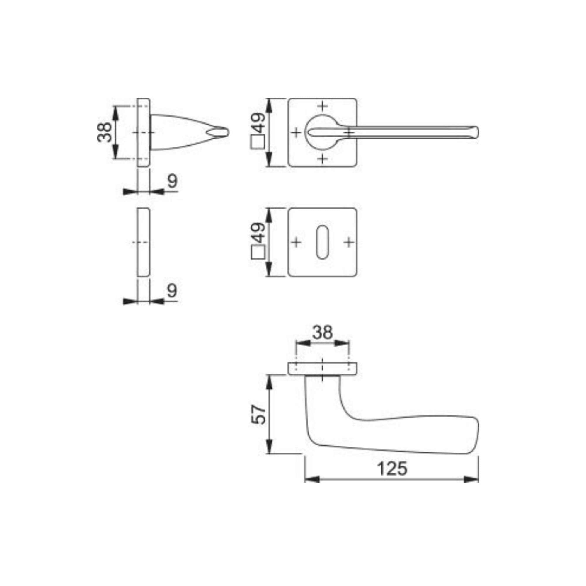 Handle with escutcheon and spout Patent Dallas F49-R polished chrome Hoppe 3392513