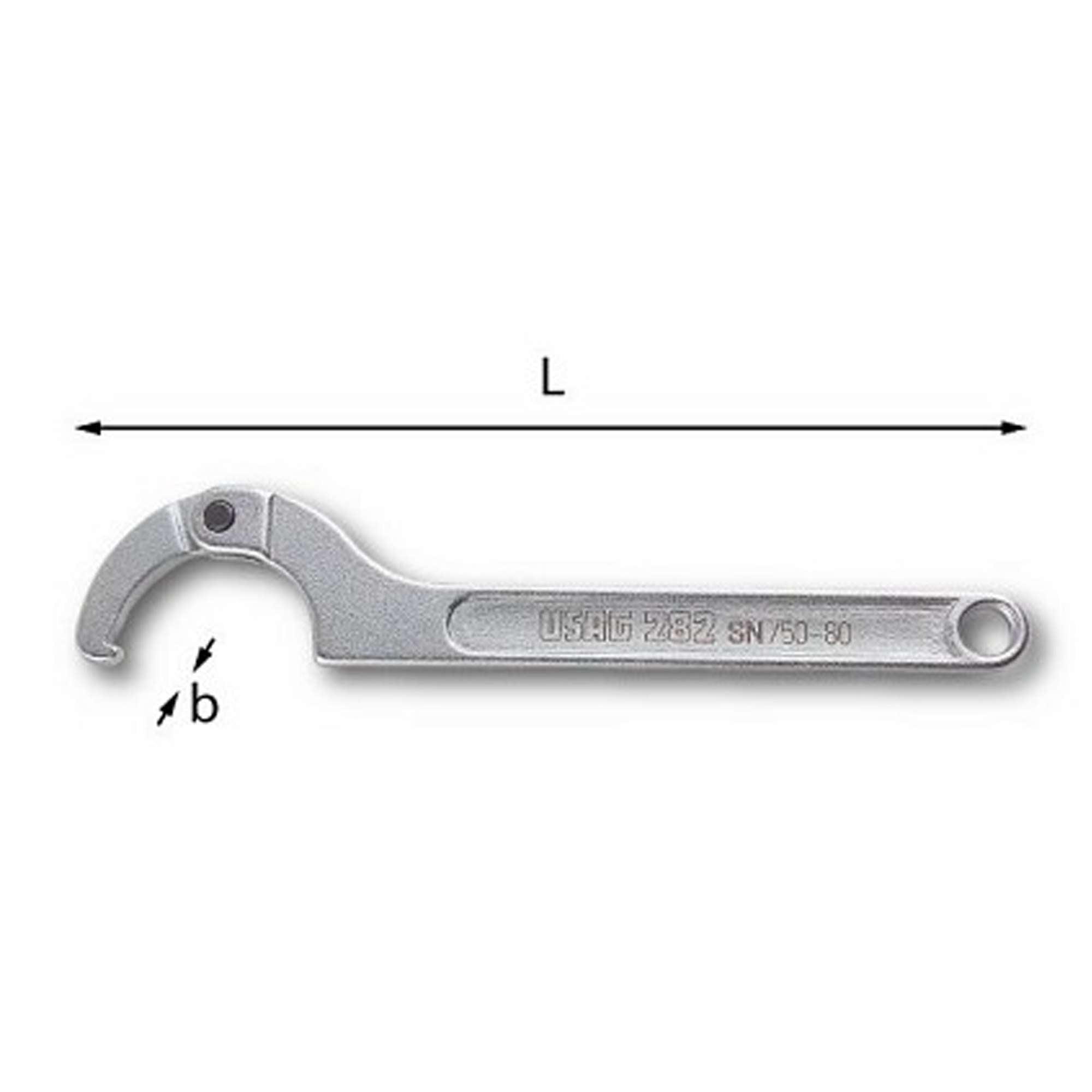 Adjustable hook wrenches with square pin (3,5-4-5-5,5-9,5) - Usag 282 SN
