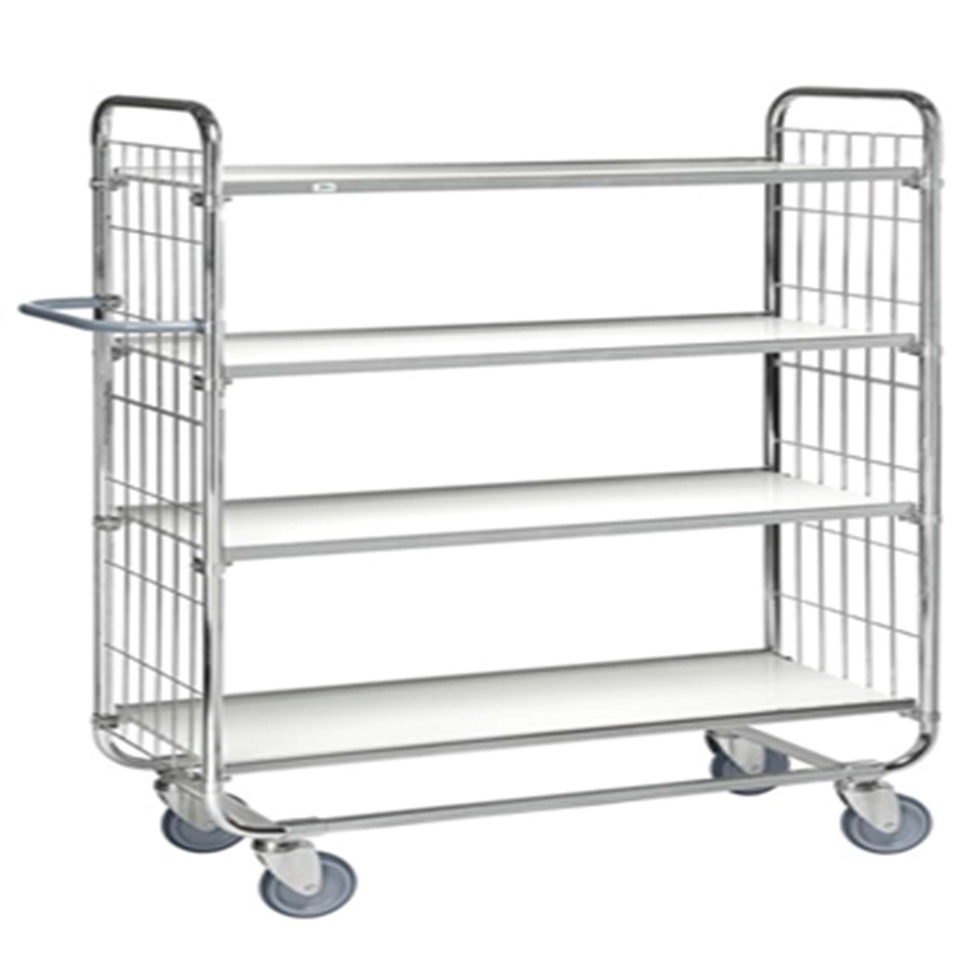Flexible shelf trolley with laminate adjustable shelves LxWxH (mm) 1195x470x1590