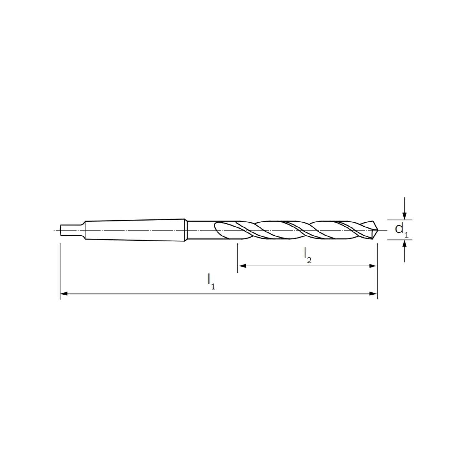 Reamer with taper connection for general applications DIN 343 - ILIX