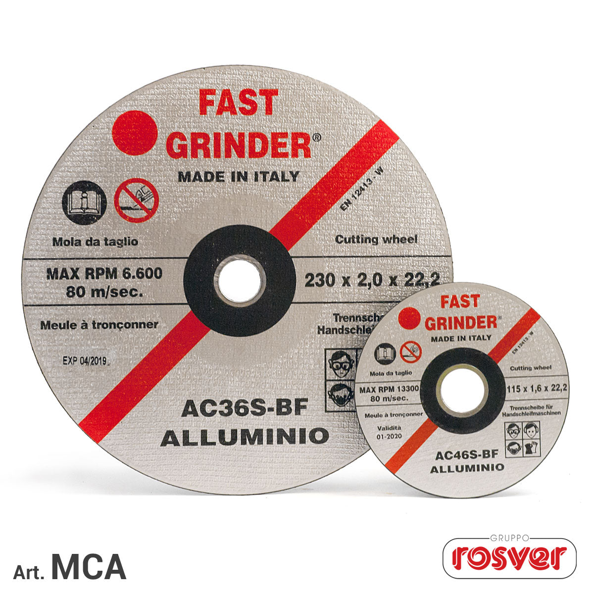 Aluminum Cutting and Deburring Discs MCA Soft and clogging metals Rosver - Conf.50pz
