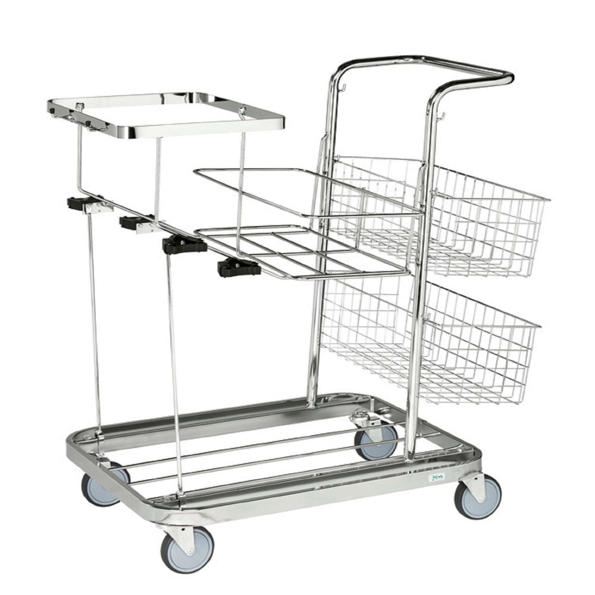 Easy managed and flexible cleaning trolley, L700 x B550 x H1000 mm - Kongamek