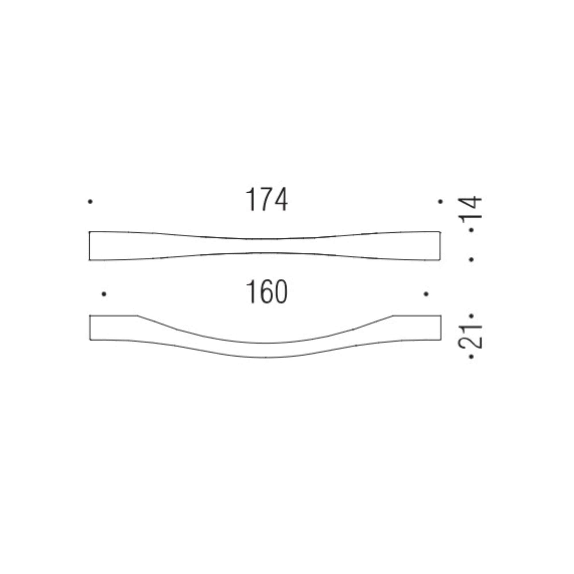 Handle f105/f int.160 cm cromosat - Colombo design f105/f-cm