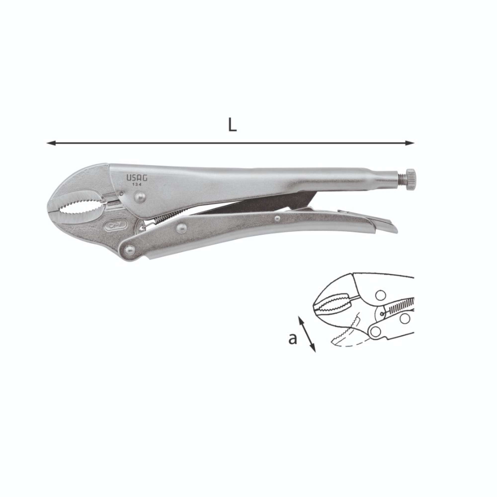 Adjustable pliers with concave jaws - Usag U01340001