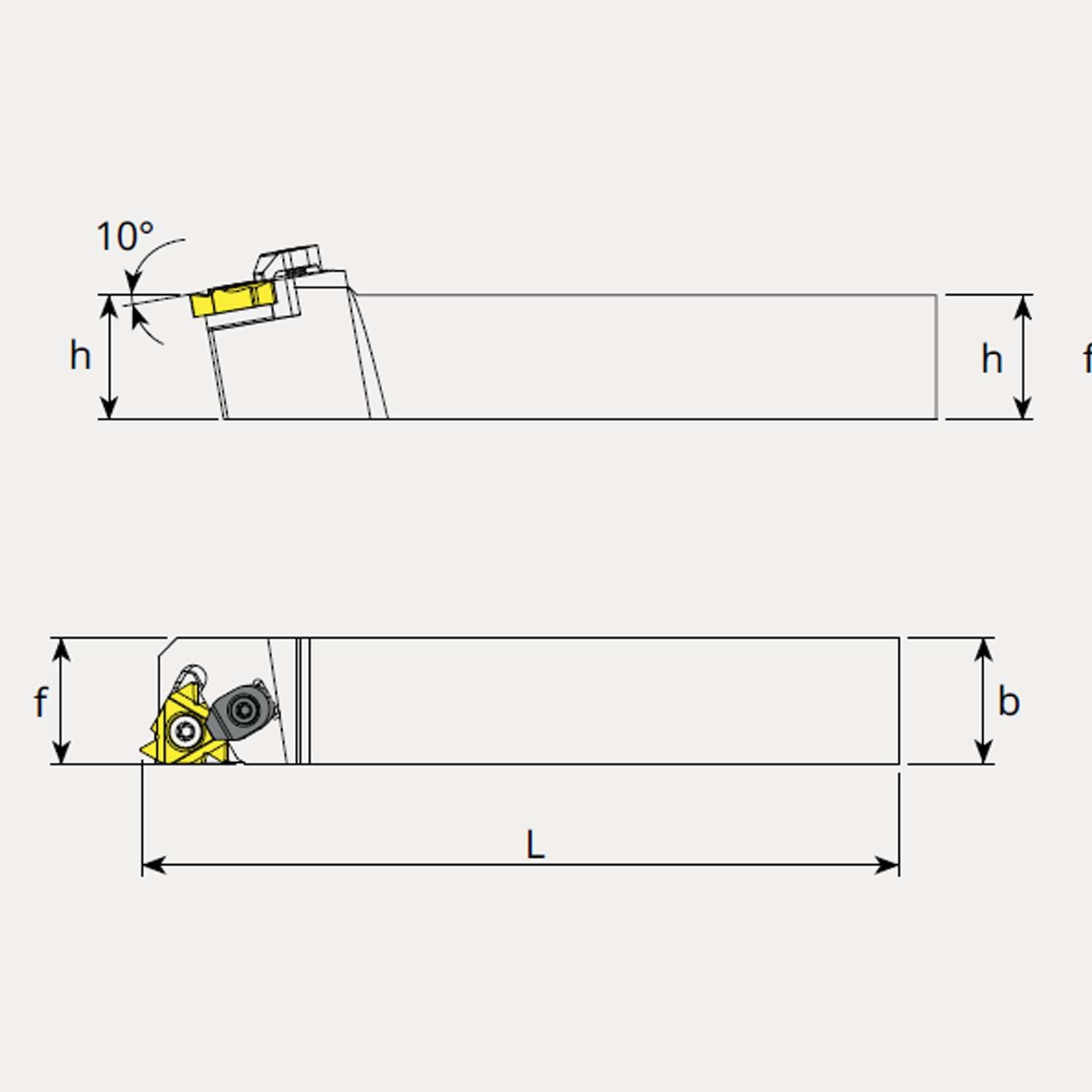 Right hand external threading tool holder - Talicarb SER