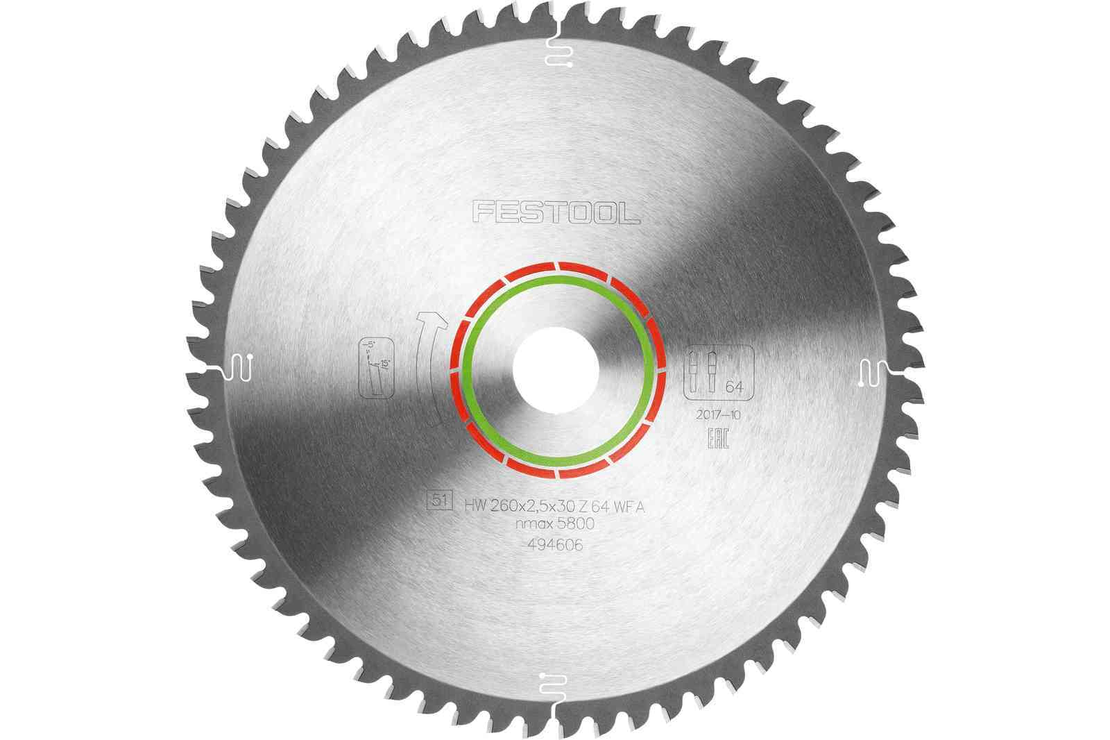 FESTOOL Saw blade HW 260X2,5X30 WZ/FA64 - 494606