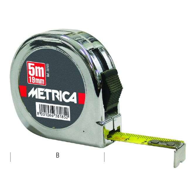Flexometer chromed 2M 13mm Pocket - 38182 Metrica