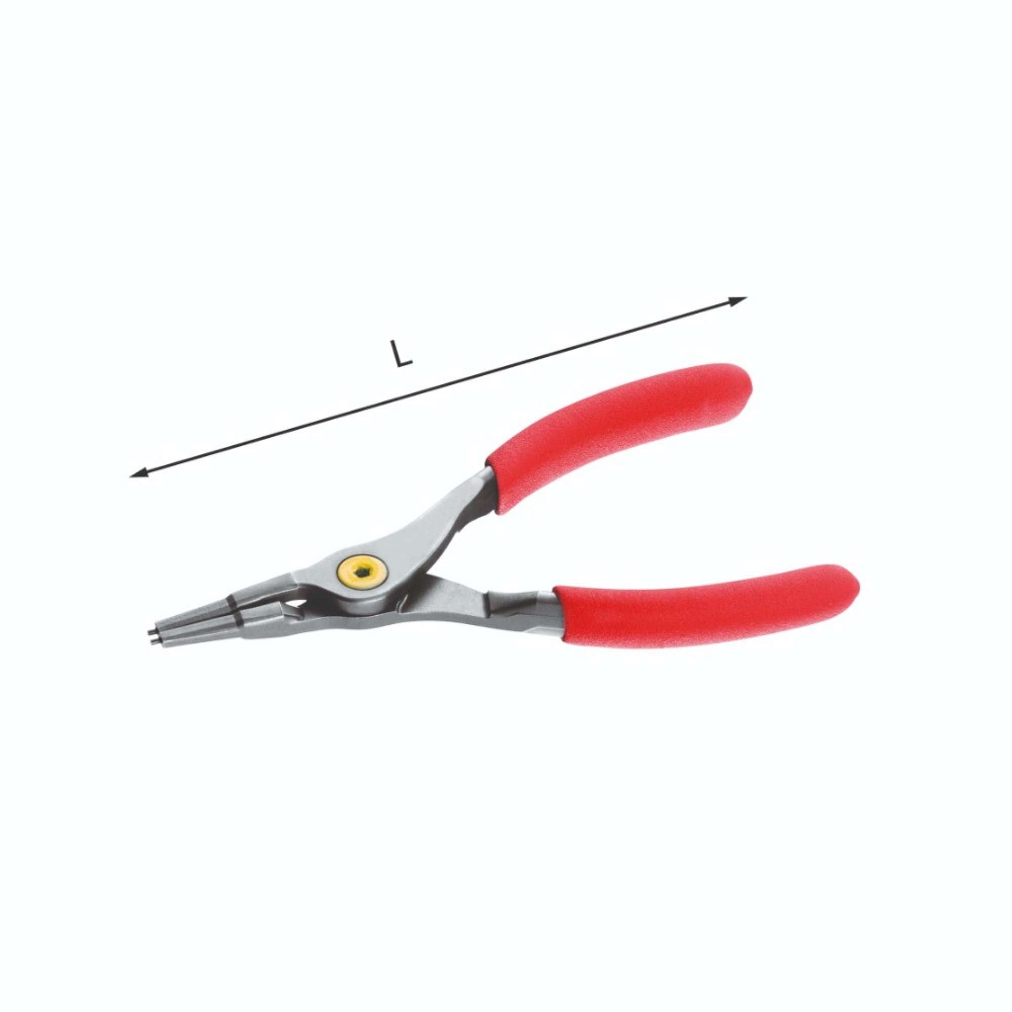 Straight nose pliers for outer snap rings capacity (39,1025)mm L.140mm
