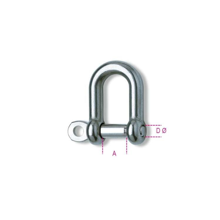Straight shackles, stainless steel AISI 316 - 8225 10 Beta