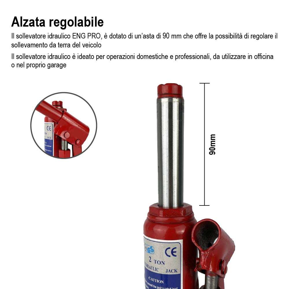 Bottle jack 2000 kg 2 T TON Tons -MA CB 0002 - ENG PRO