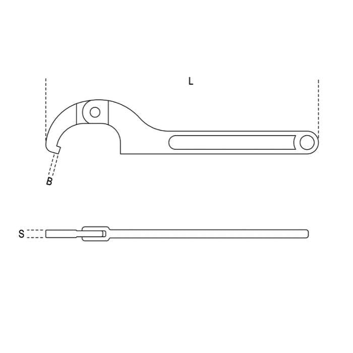 35-50mm Hook wrenches with square noses for ring nuts - Beta