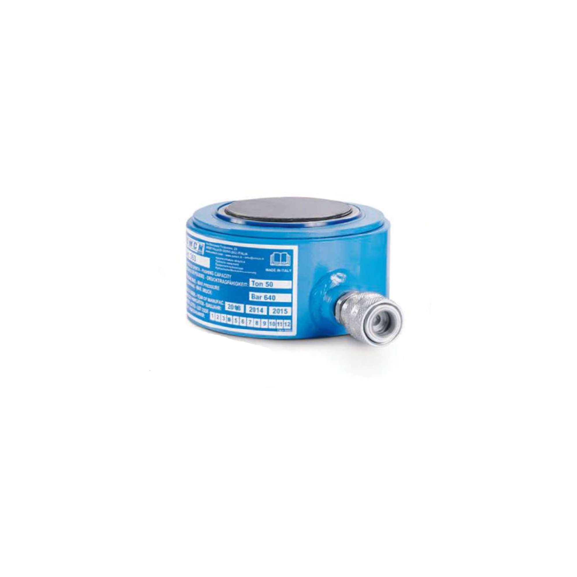 50 ton capacity hydraulic cylinder with spring return, H.100mm - OMCN 363/AM