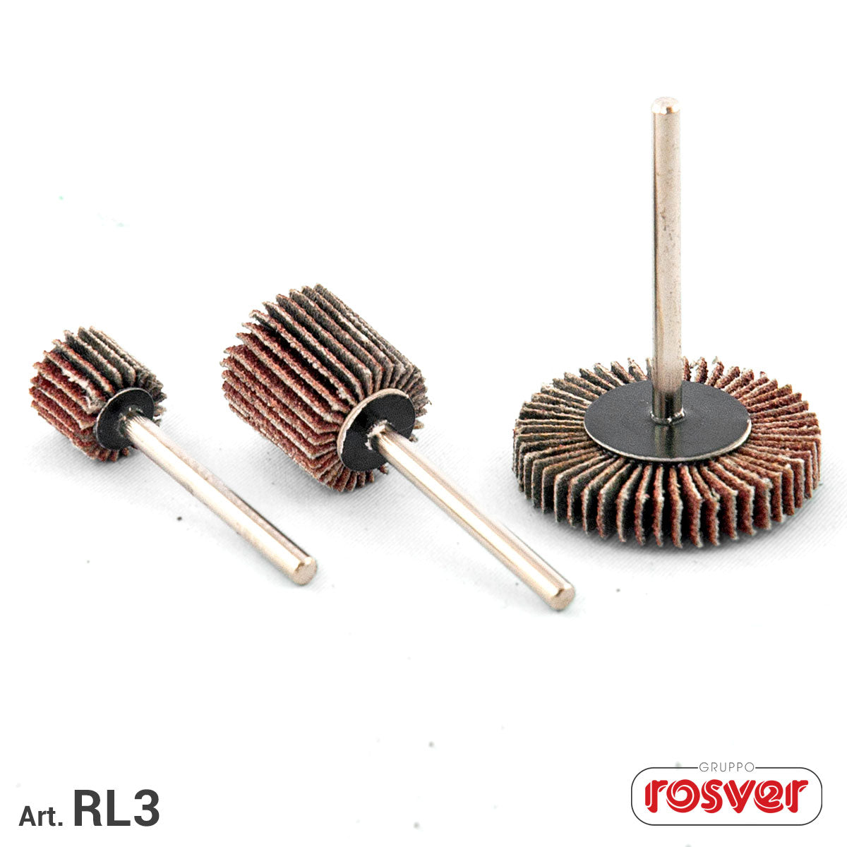 Micro flap wheels RL3 D.10x15x3 Rosver - Conf.25pz