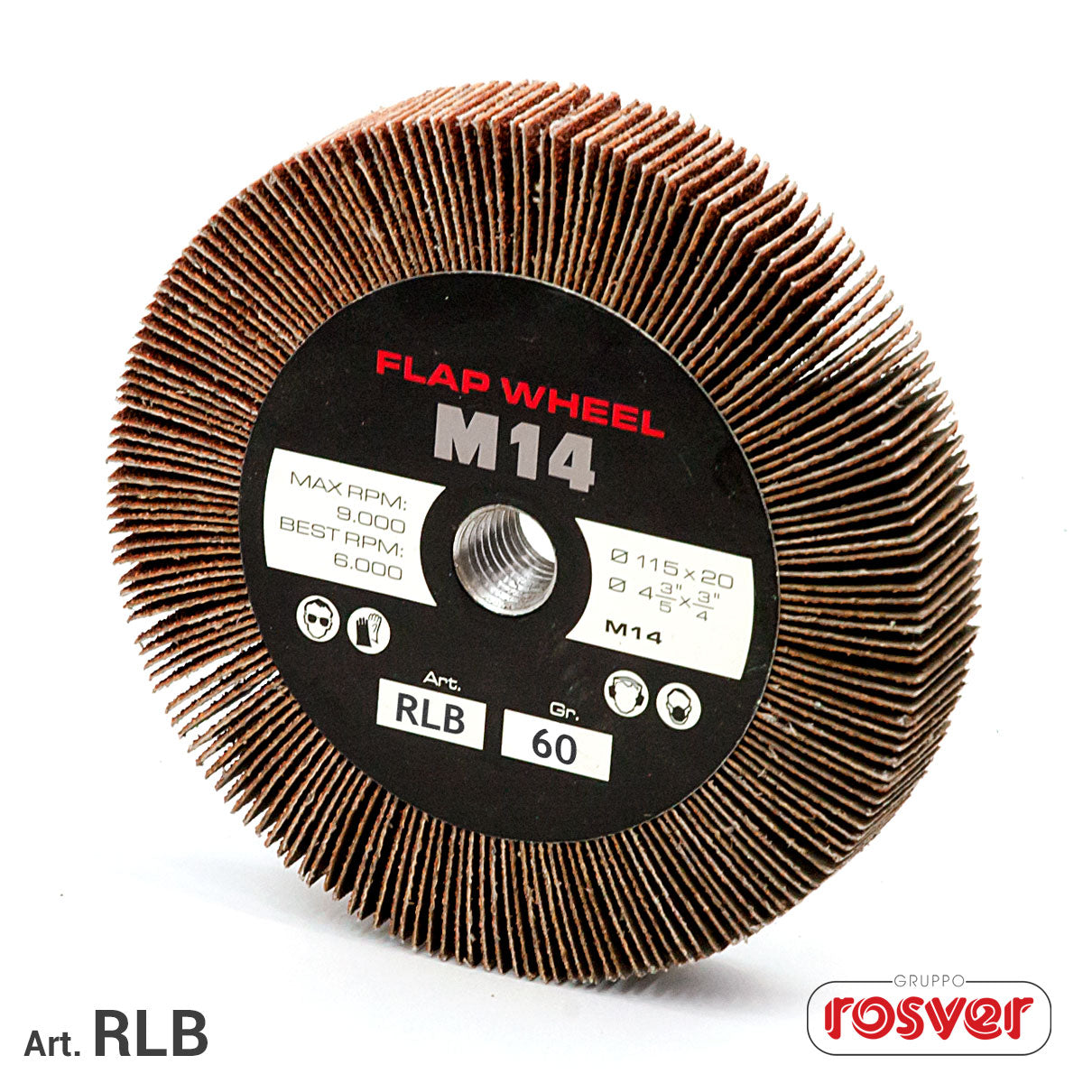Flap Wheels with M14 Hole RLB 150xH.20 F.M14 Rosver - Conf.5pz
