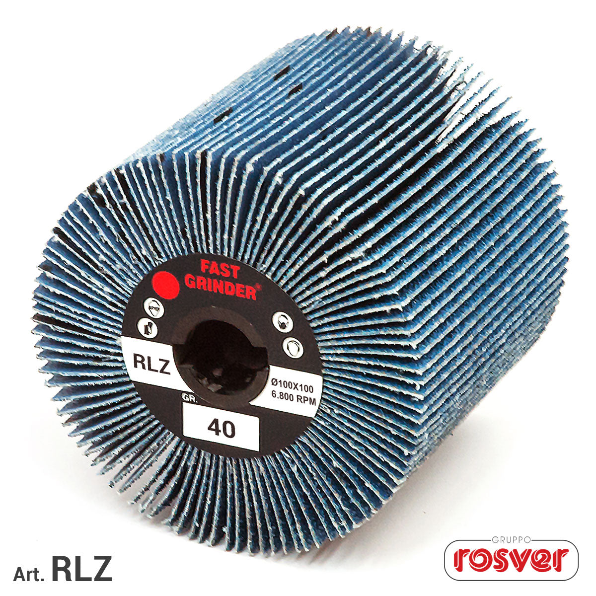 Zirconium Cloth Flap Wheels - Rosver - RLZ D.100x100x19 - Conf.5pz