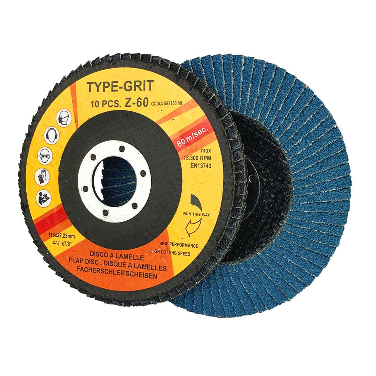 Flap Discs Neutral Brand Zirconium D125x22 Gr40-80 Rosver 10Pcs.