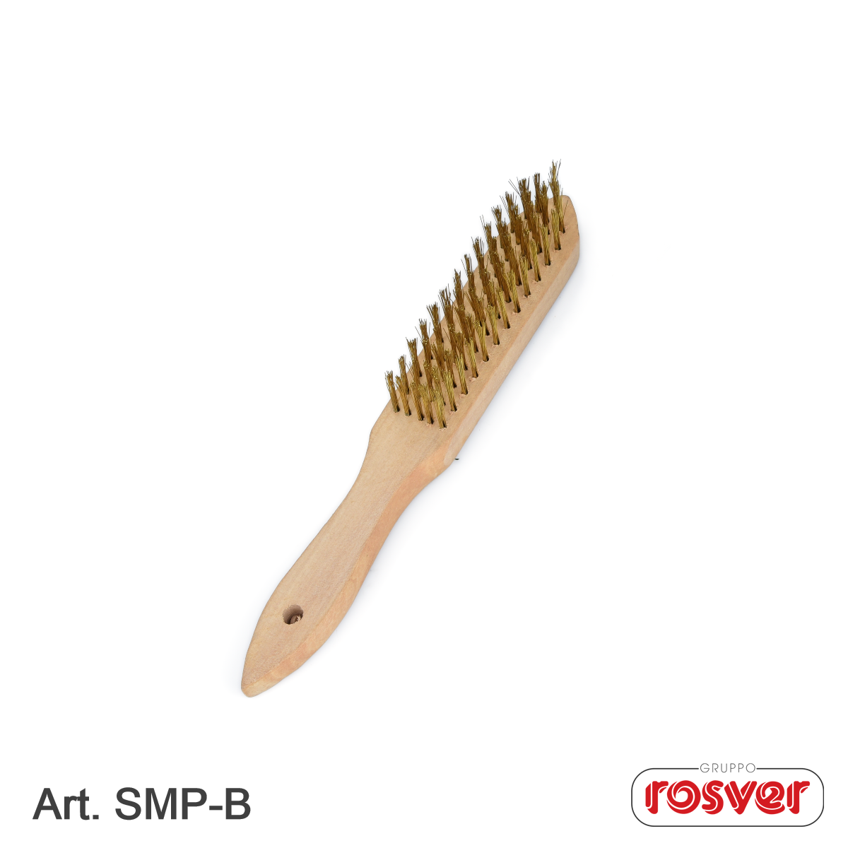 Economicwooden Handle Brushes Steel SMP-B 290mm 4x15 Rosver 12pz