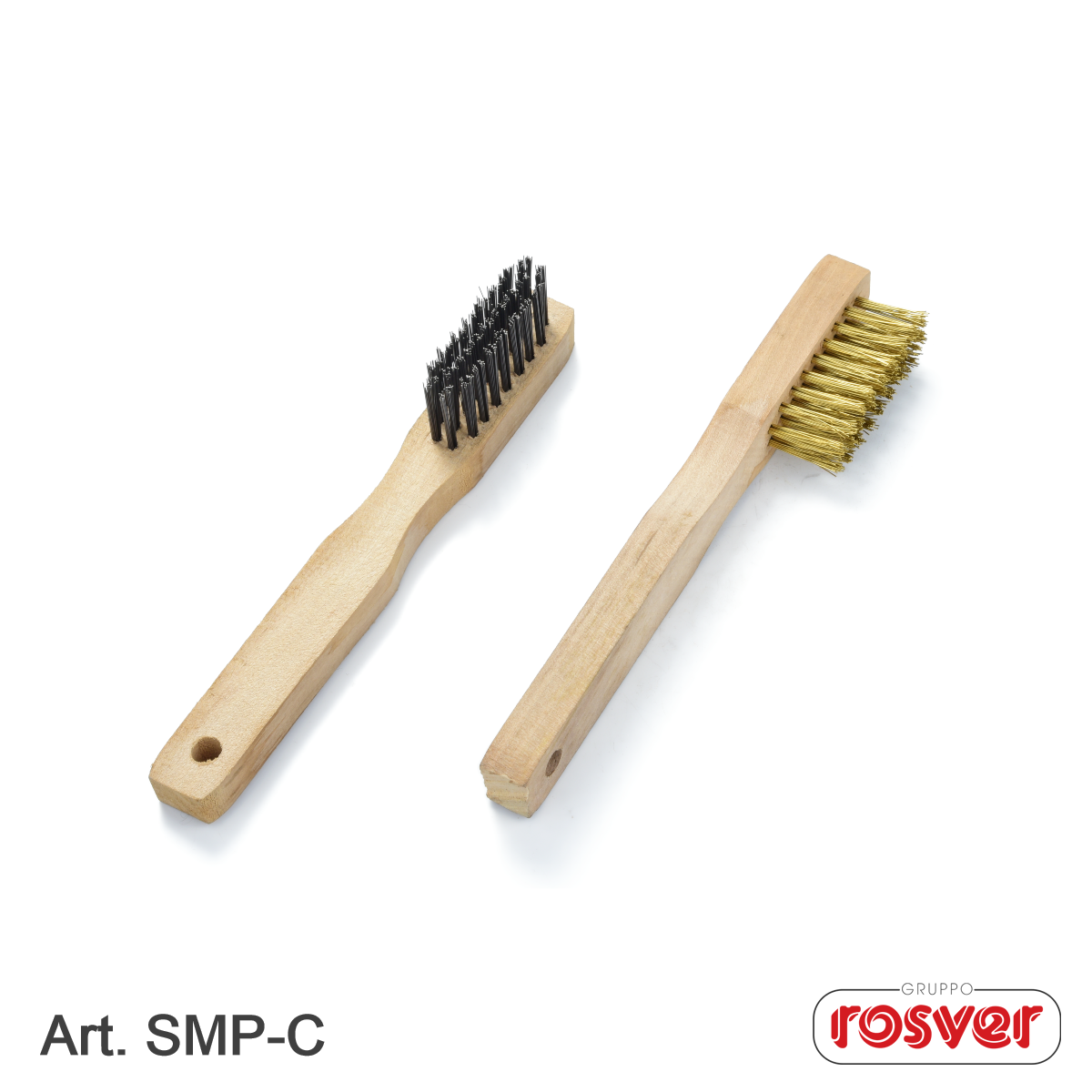 Hand Brushes with wooden handles Steel Manico Legno SMP-C 200mm 2+3x7+2 Rosver 30pz