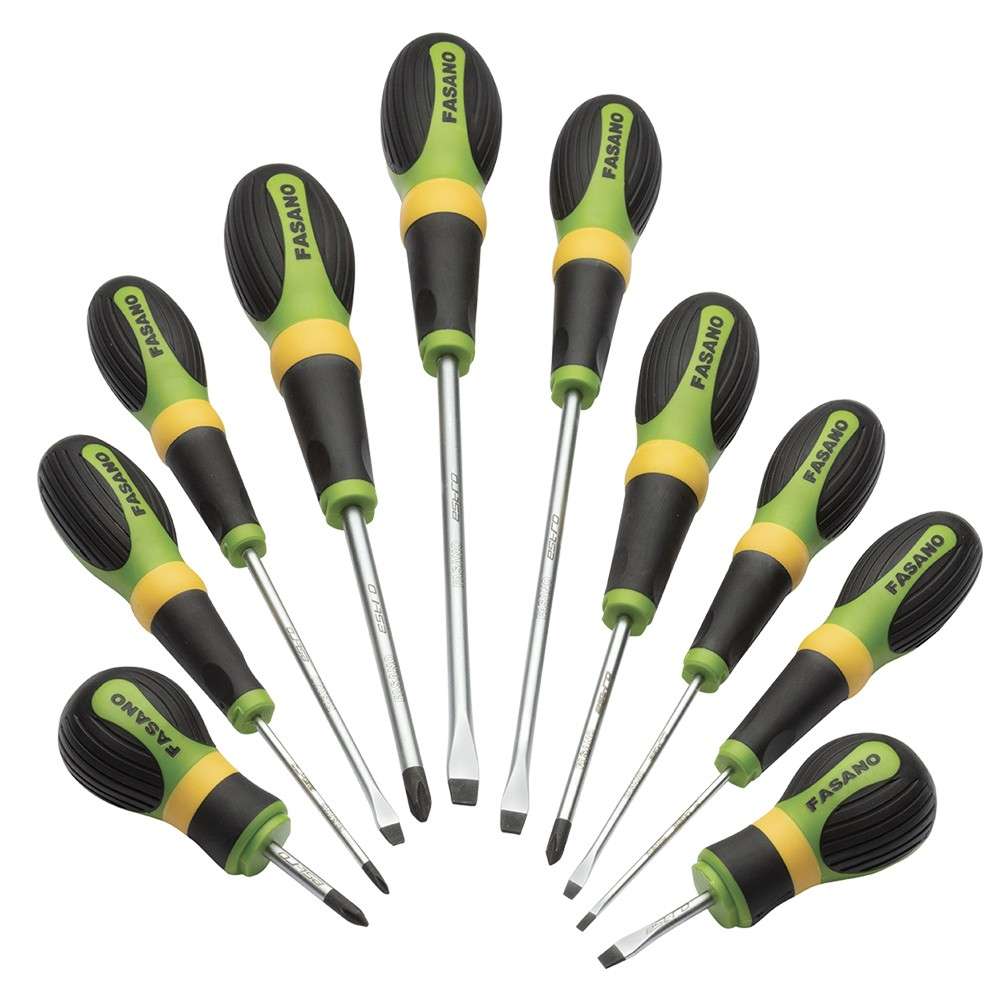 Mixed 10 Phillips slotted and Phillips screwdriver set - FasanoTools