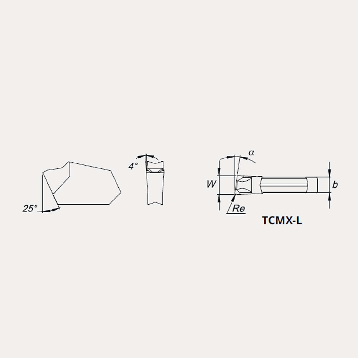 Neutral Insert for Parting and Grooving - Talicarb TCMX4L8-TCP535