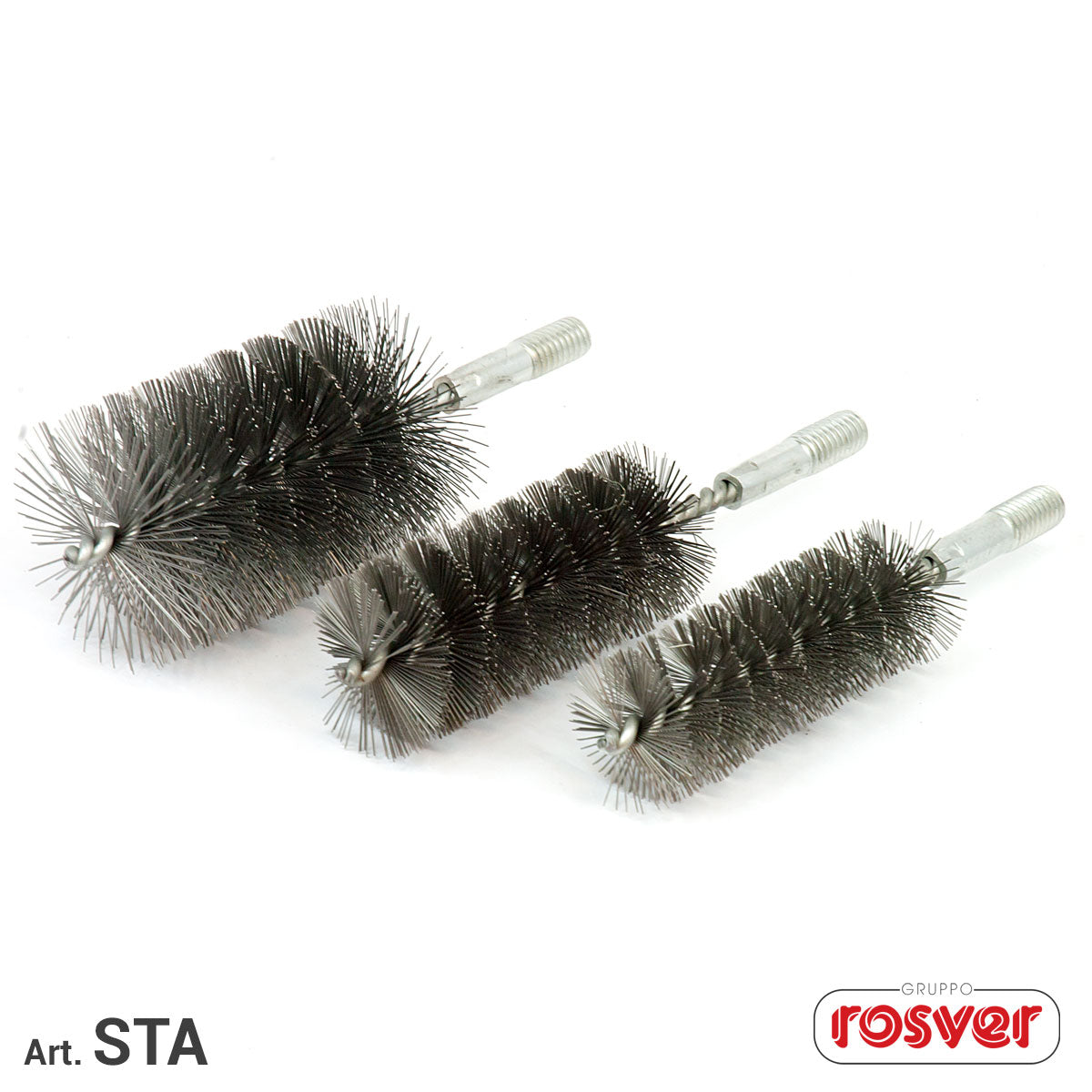 Steel Brushes with Thread Rosver - STA D.30x1/2" - Conf.10pz