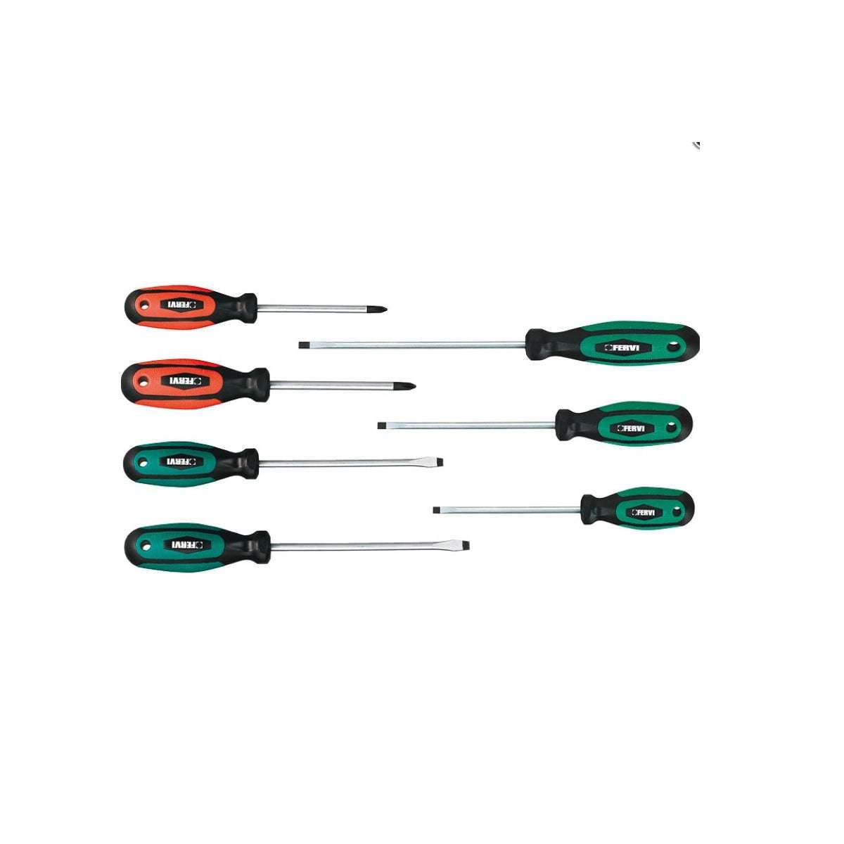 Set of 7 chrome-plated screwdrivers - Fervi 0880/307