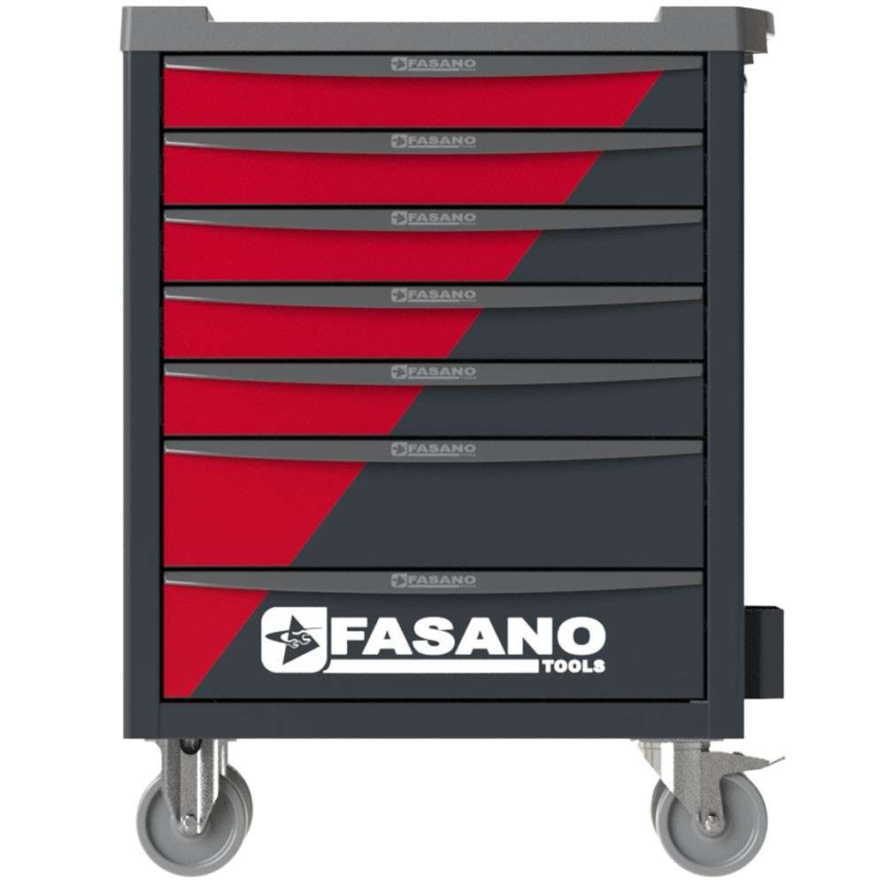 Bi-color 7-drawer tool cart with tool assortment 277 tools