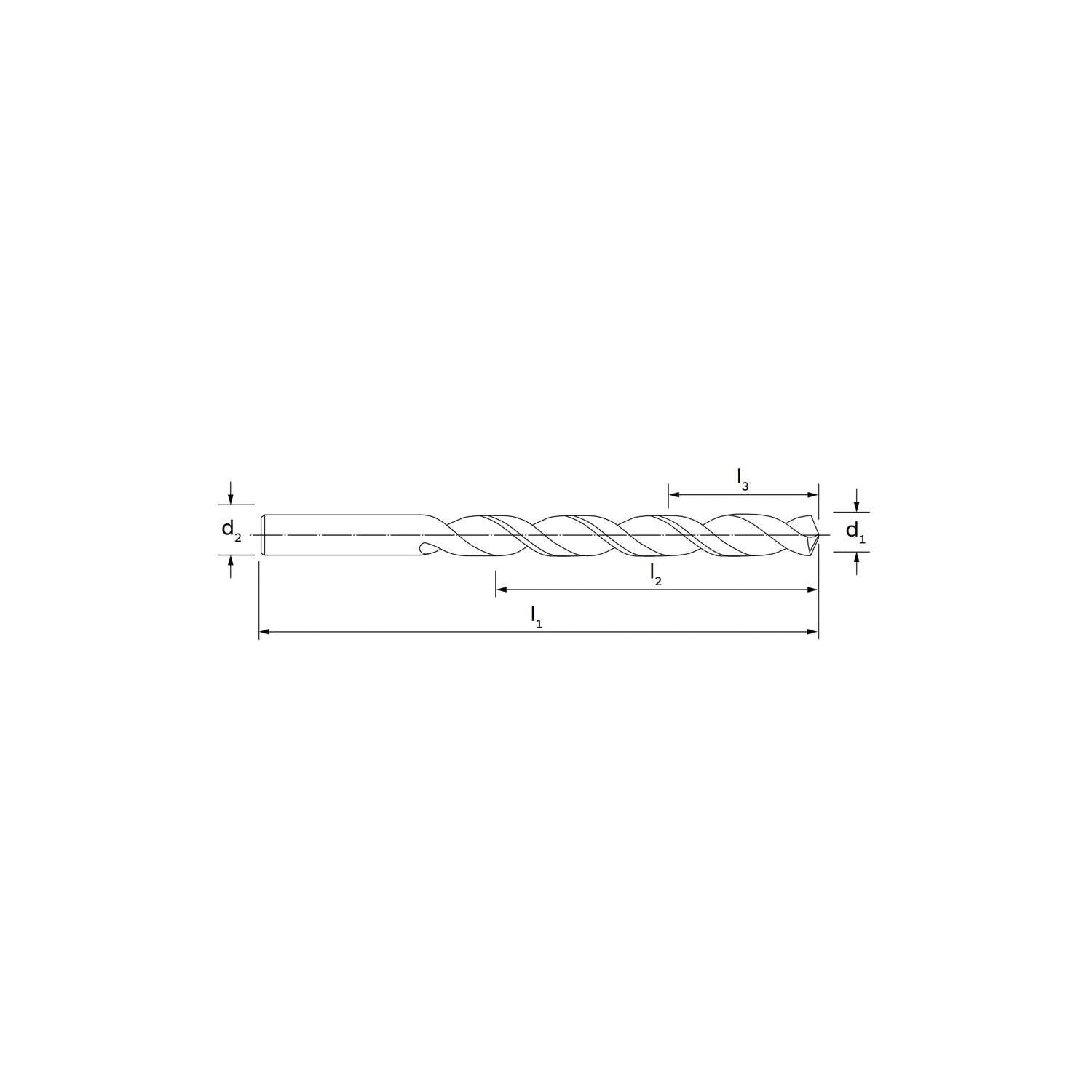 HD record tip specific for steels / cast iron / alsi DIN 340 2 - ILIX