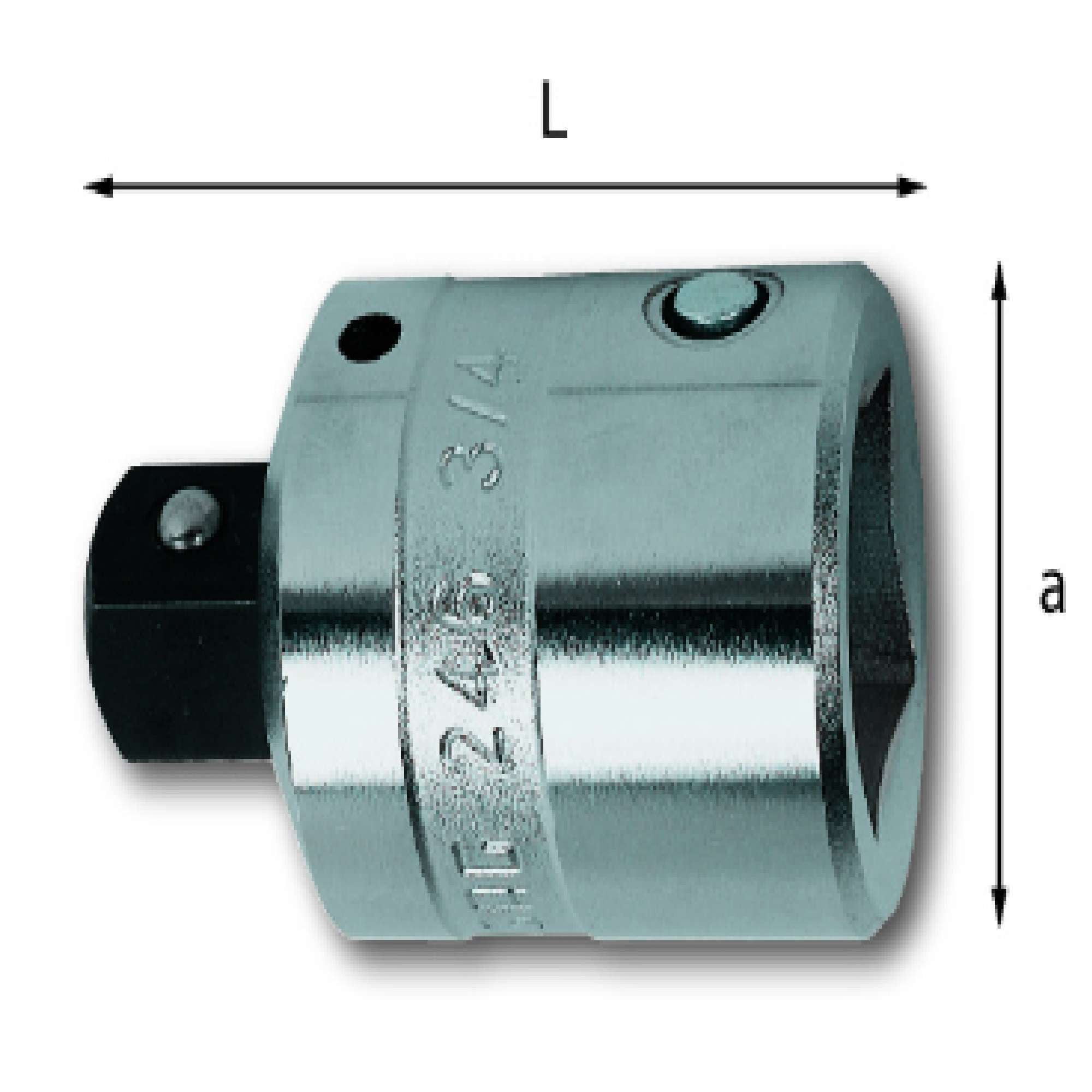 Adapter 3/4" female square coupling, 1/2" male square coupling Usag 246 3/4
