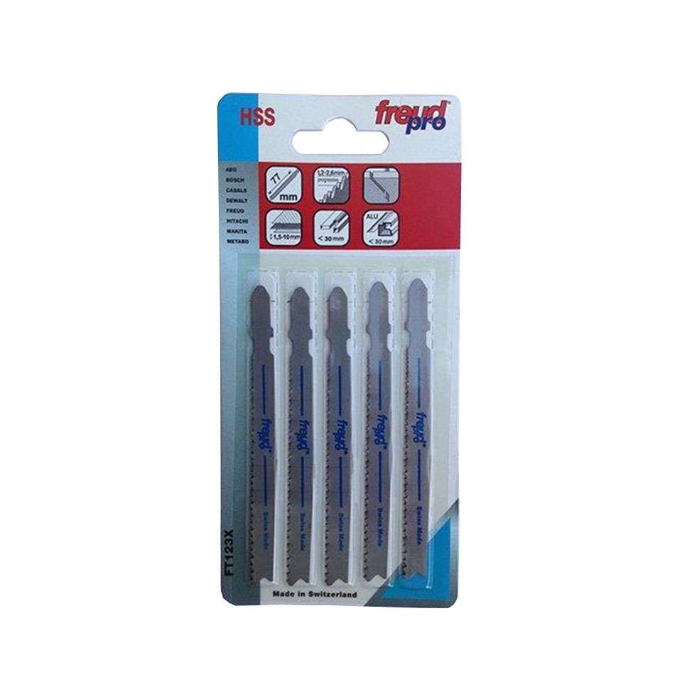 Set of 5 hacksaw blades made of high-speed, high-strength steel for use on metal, aluminum and non-ferrous materials - Freud - FT123X
