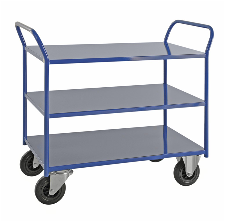 Regalwagen 3 Ebenen, vollverschweißt Blau KM4169-B Kongamek