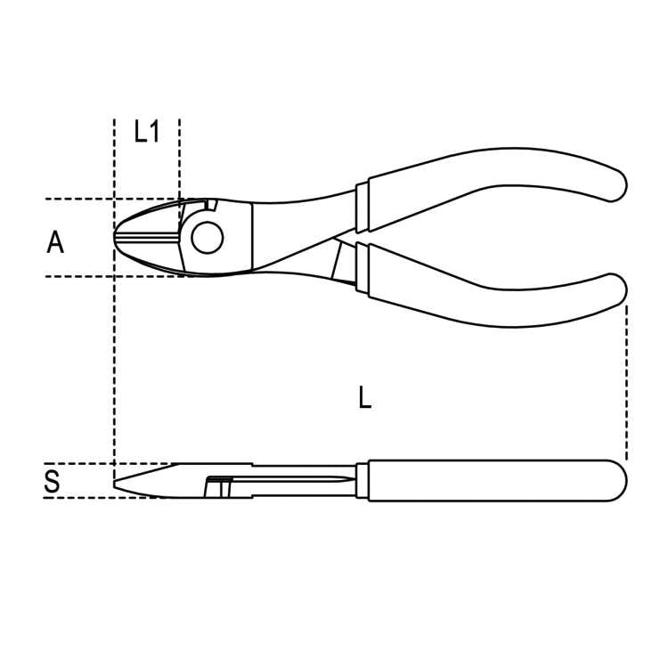 Heavy duty diagonal cutting nippers, chrome-plated, bi-material handles - Beta
