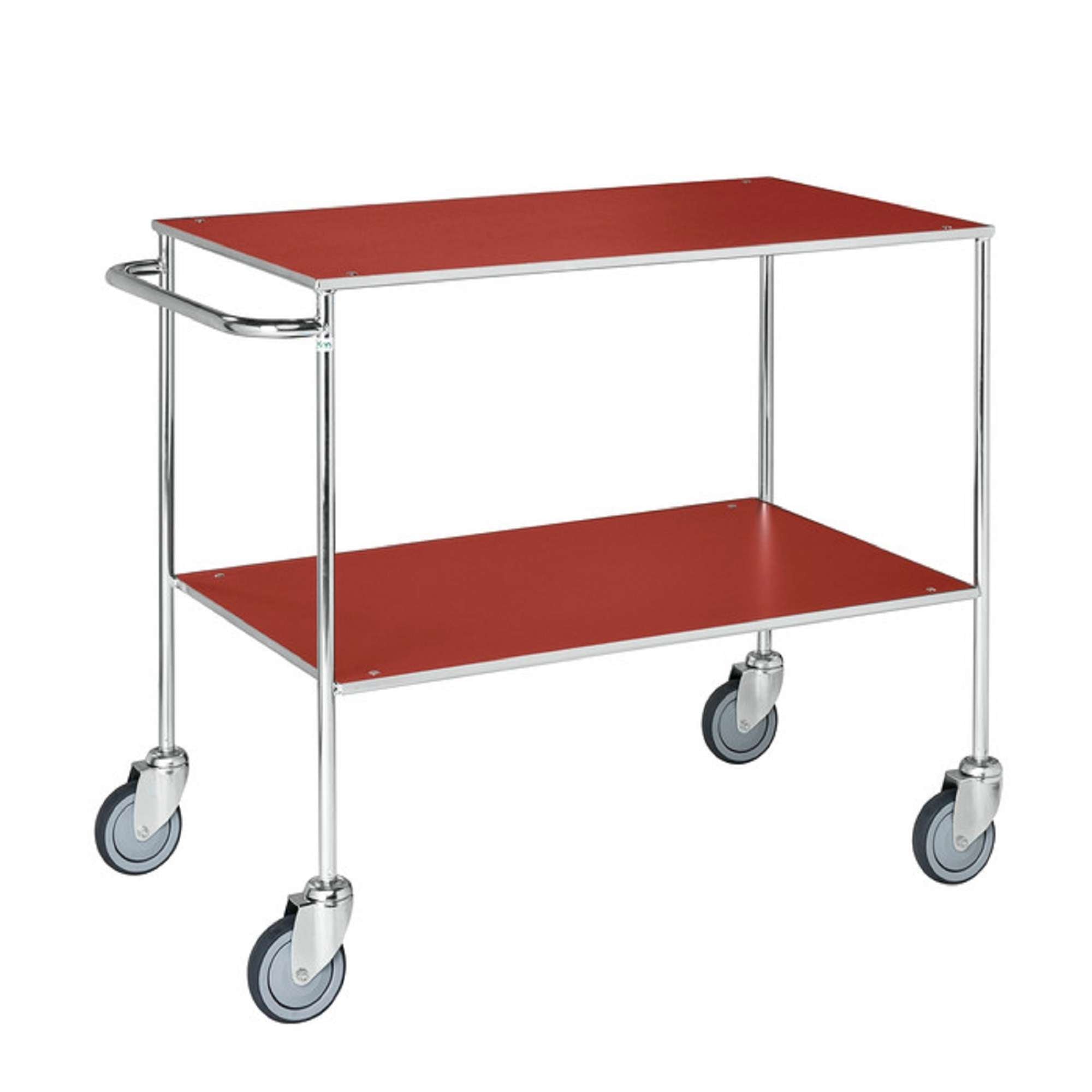 Red / Electro galvanised Table trolley with 2 shelves, LxWxH (mm) 1000x580x850