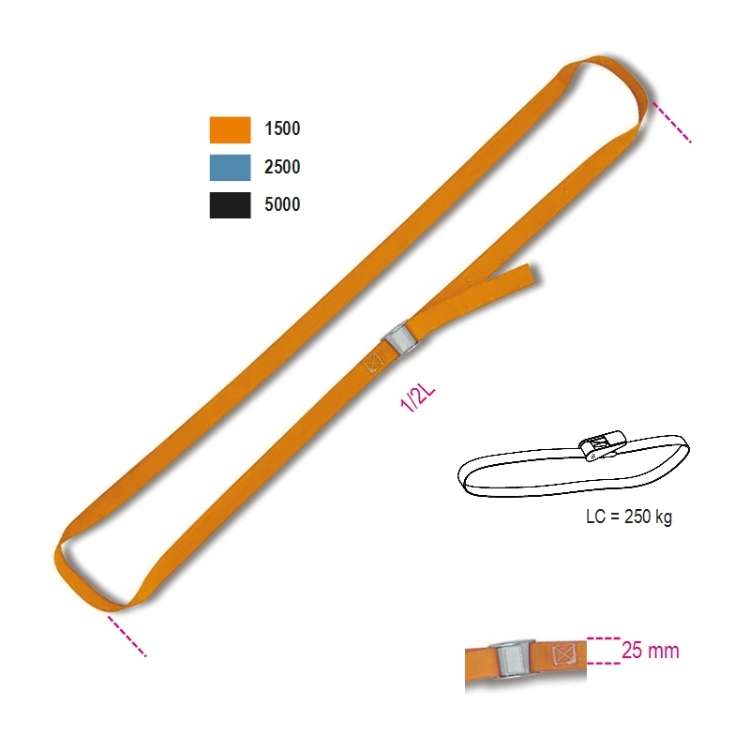 5m Cam buckle straps, LC 200 kg, high-grade polypropylene (PP) belt - 8188F 5 Beta