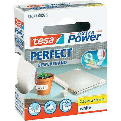 Adhesive tape 19mmX2,75m white linen EXTRA POWER PERFECT TESA 56341