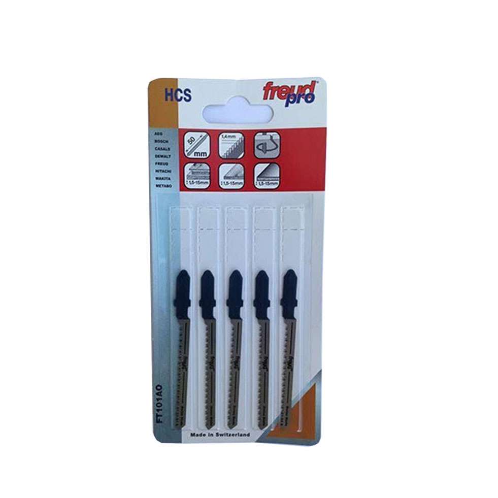 Set of 5 steel hacksaw blades for soft materials such as wood, laminated or plastic panels - Freud - FT101AO